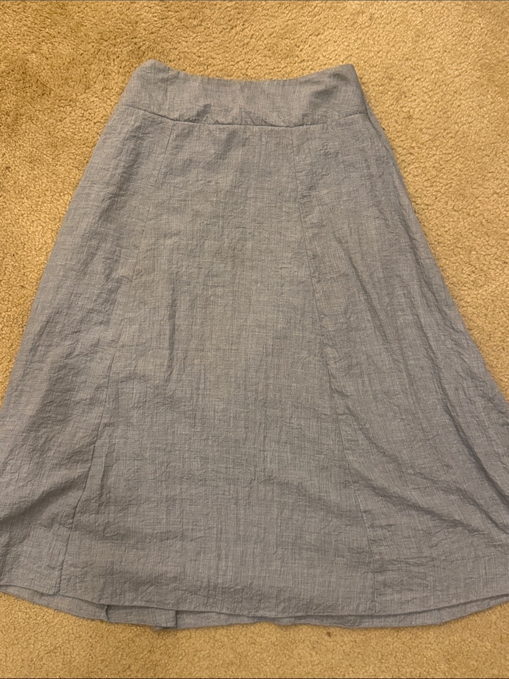 Laura Scott Soft Blue A-Line Linen-Blend Skirt